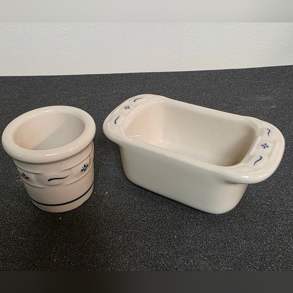 Longaberger Woven Traditions Classic Blue sweetener and toothpick holder